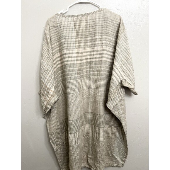 Oska OSFA Linen Shift Dress Maxi Lagenlook Patchwork Gray OS $475 Originally - Picture 6 of 9